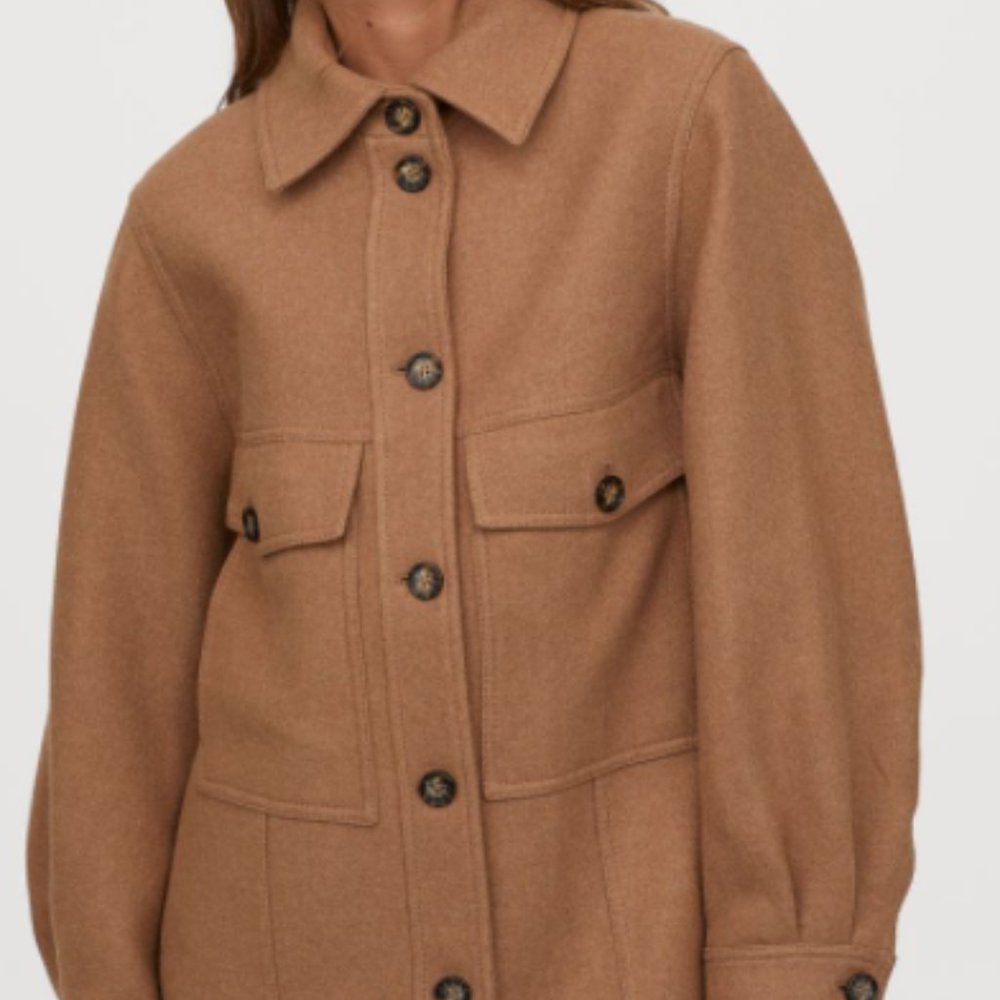 Wool-blend shirt jacket shacket